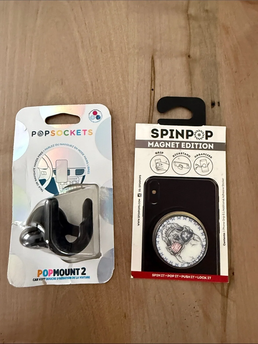 PopSocket SpinPop Magnet Edition Black and White PopMount 2 Set